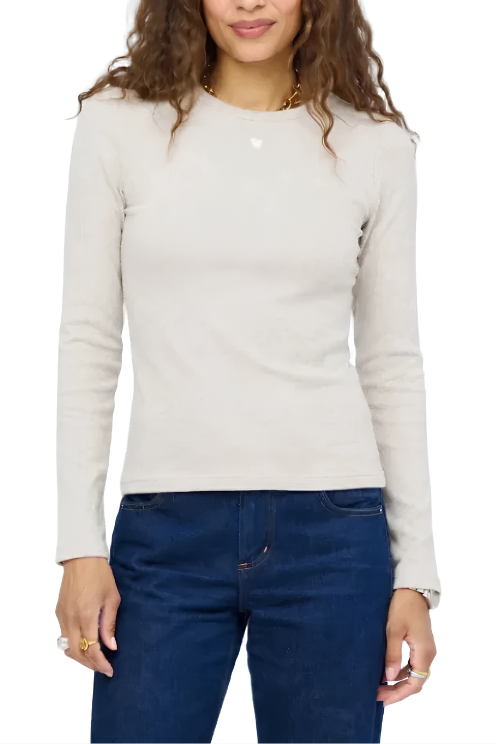 Long Sleeve Rib Tee Heart