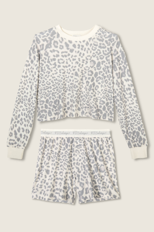 Boyfriend Boxer Leopard Print Shorts Set