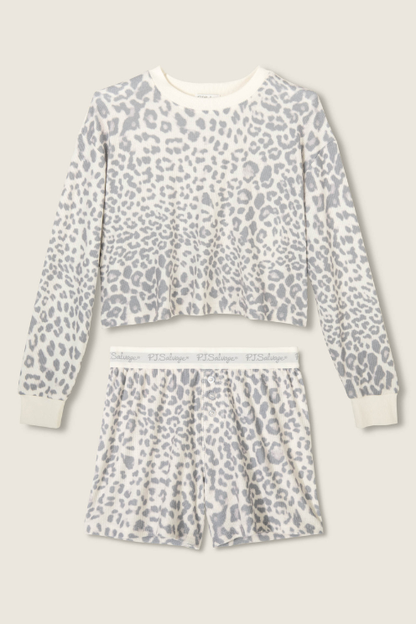 Boyfriend Boxer Leopard Print Shorts Set