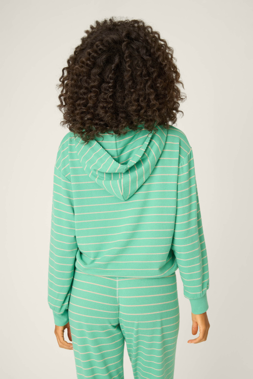 Peace & Pawlidays Green Stripe Hoodie