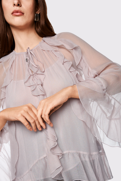 Sheer Ruffle Blouse