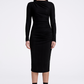 Ruched Knit Midi Dress