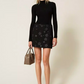 Bouclé Miniskirt with Flowers