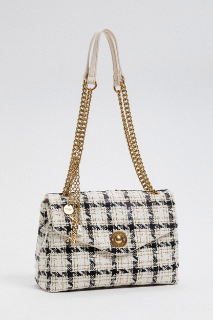Bouclé Check Chain Shoulder Bag