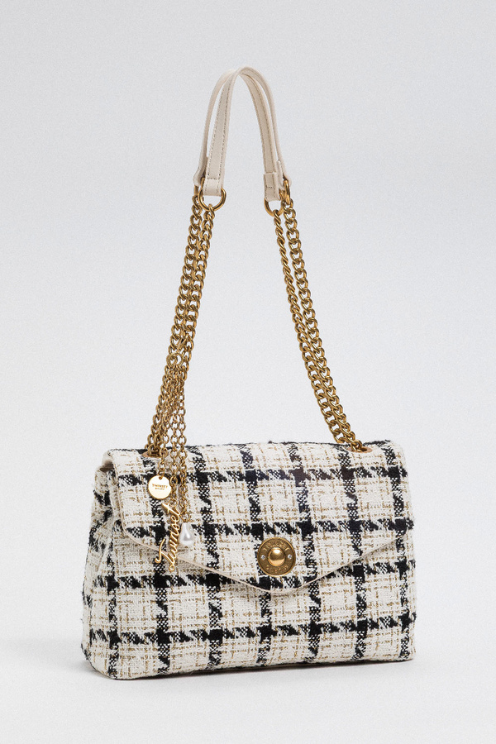Bouclé Check Chain Shoulder Bag