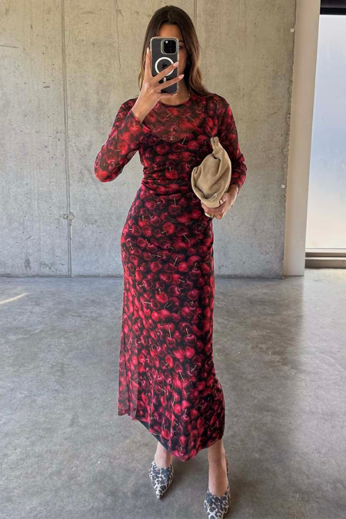 Cherry Mesh Soho Dress