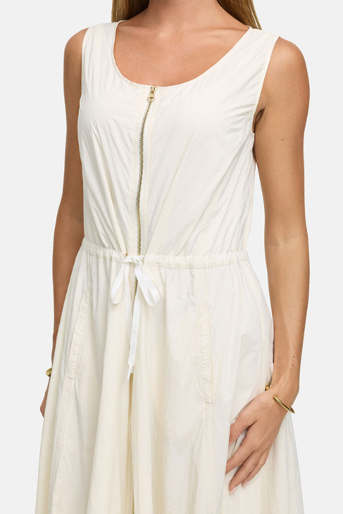Sleeveless Midi Dress With Two-Way Zipper