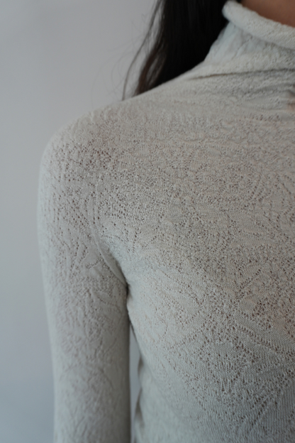 Lace Effect Merino Pullover