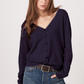 Organic Cashmere Cardigan in Navy