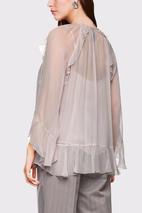 Sheer Ruffle Blouse