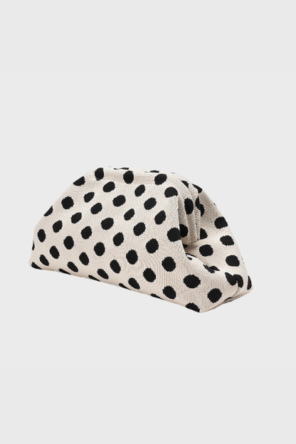 City Girl Pouch White Polka Dot