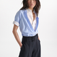 Double-layer Cropped Blouson Blouse