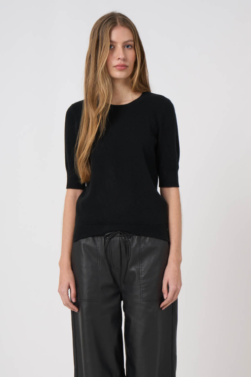 Slim Short-Sleeve Organic Cashmere Sweater