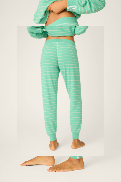 Peace & Pawlidays Green Stripe Jammie Pant