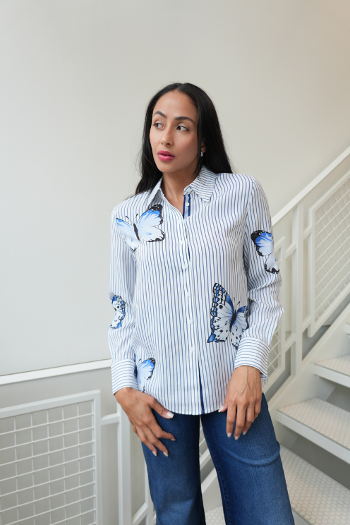Blue Butterfly Blouse