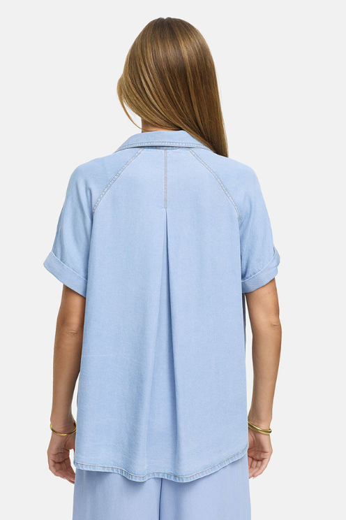 Short-Sleeve Denim Shirt