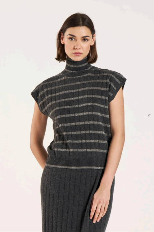 Striped Sleeveless Sweater