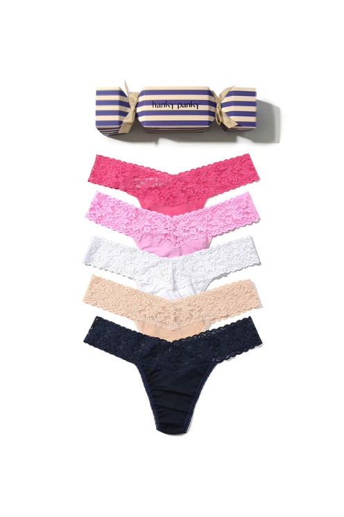 Cotton Low Rise Thong Holiday 5 Pack Cracker