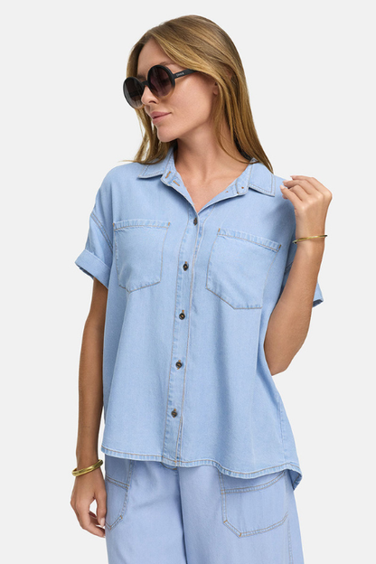 Short-Sleeve Denim Shirt