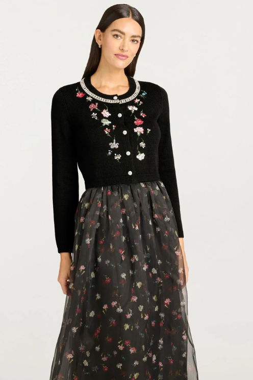 Tumbling Carnation Cardigan