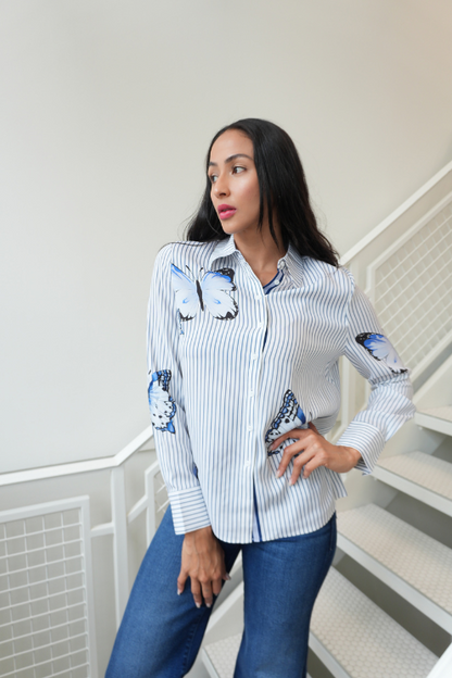 Blue Butterfly Blouse