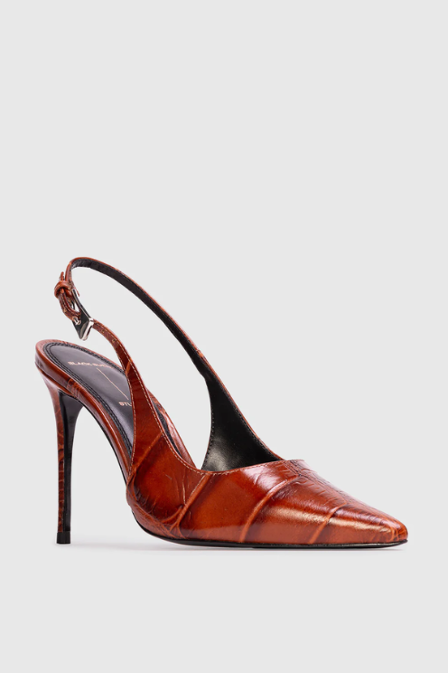 Branca Crop Leather Slingback Heel