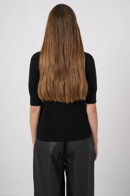Slim Short-Sleeve Organic Cashmere Sweater
