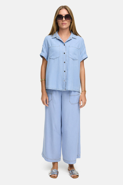 Short-Sleeve Denim Shirt