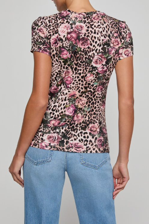Ressi Fitted Tee - Rose Cheetah