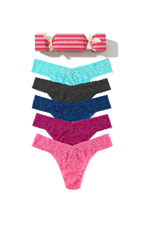 Signature Lace® Original Rise Thong Holiday 5 Pack Cracker