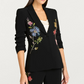 Floral Embellished Scrunch Sleeve Blazer