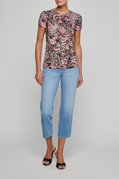Ressi Fitted Tee - Rose Cheetah