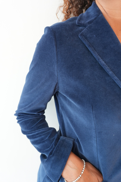 Slim Fit Velvet Jersey Blazer