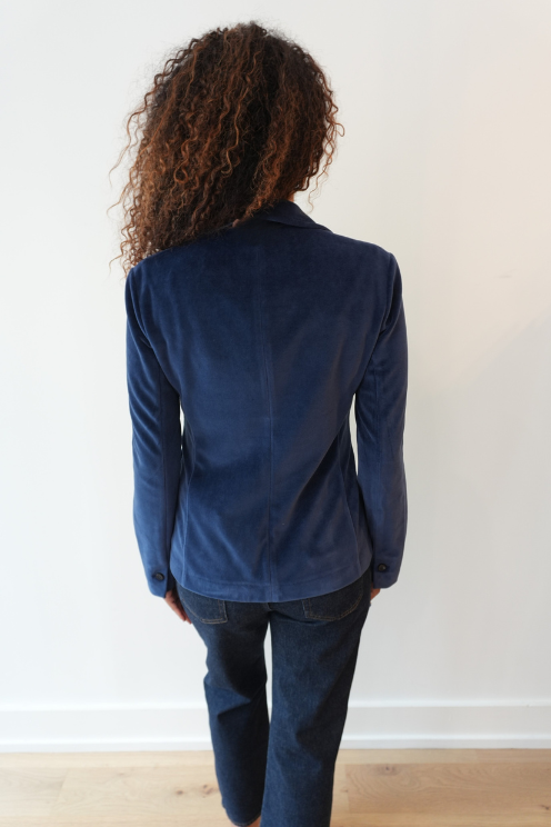 Slim Fit Velvet Jersey Blazer