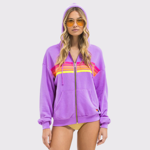 Aviator Nation 5 Stripe Zip Hoodie