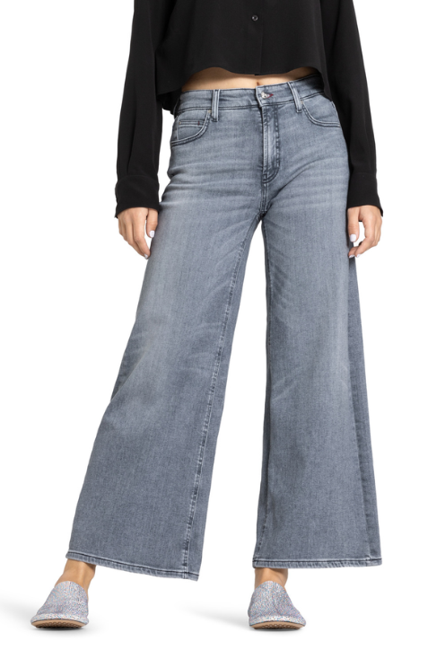 Palazzo Cropped Jean in Grey
