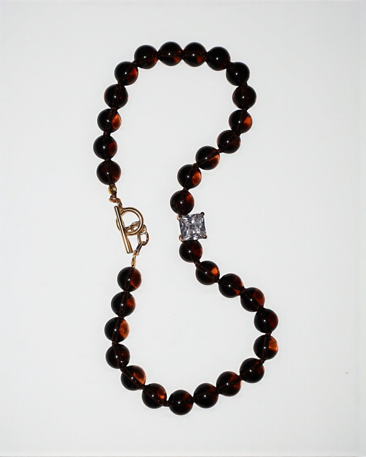 Bourbon smoky quartz necklace