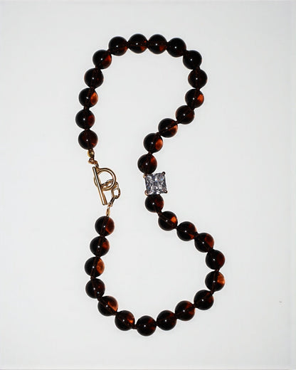 Bourbon smoky quartz necklace