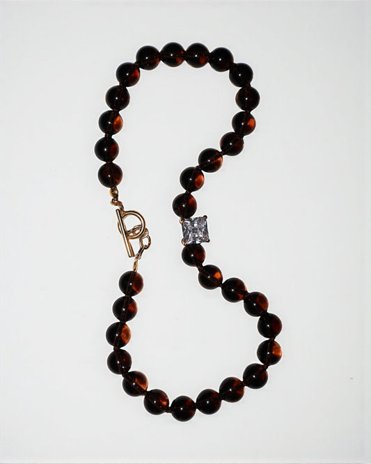 Bourbon smoky quartz necklace