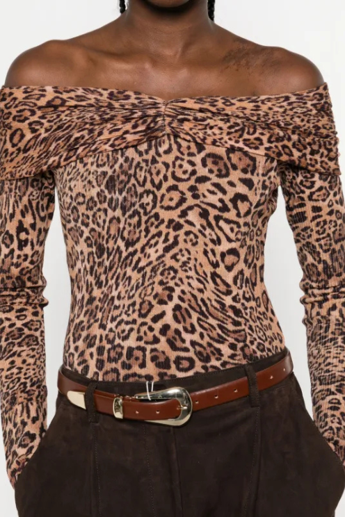 Off the Shoulder Leopard Top