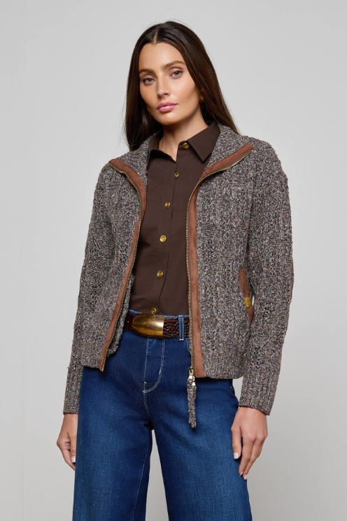 Shiloh Suede Trim Cardi