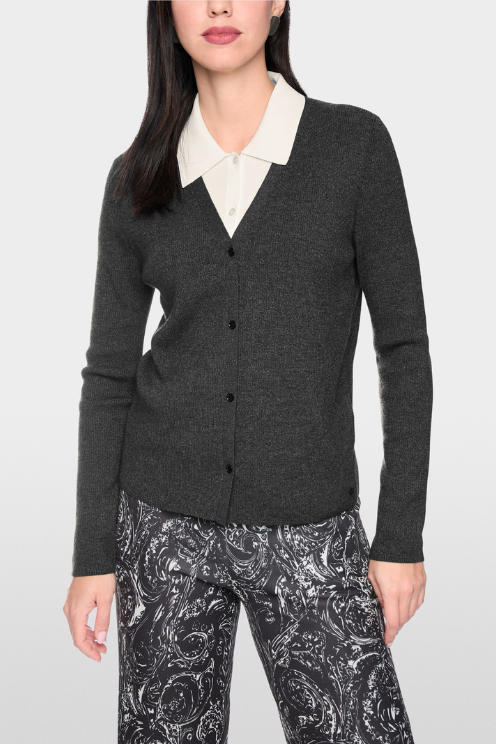 Fine-kit Layered Cardigan