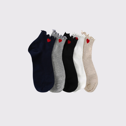 Lim Lim Short Heart Frill Socks