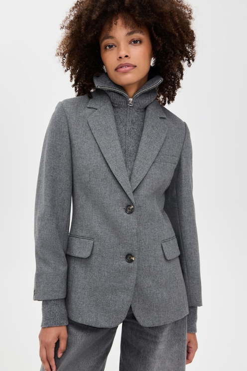 Frank Mixed-Media Blazer