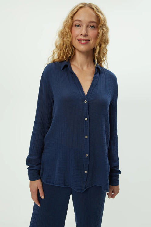 Leo Gauze Button Down Shirt