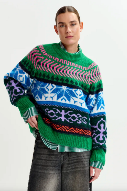 Jacquard Boxy Sweater