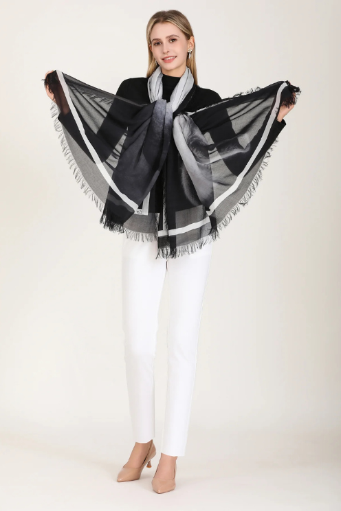 1002 Dark Horse Silk Modal Scarf