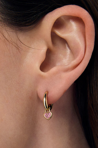 Chérie Heart Huggie Hoops