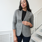 Circolo Stretch Cotton Blazer – Grey Check