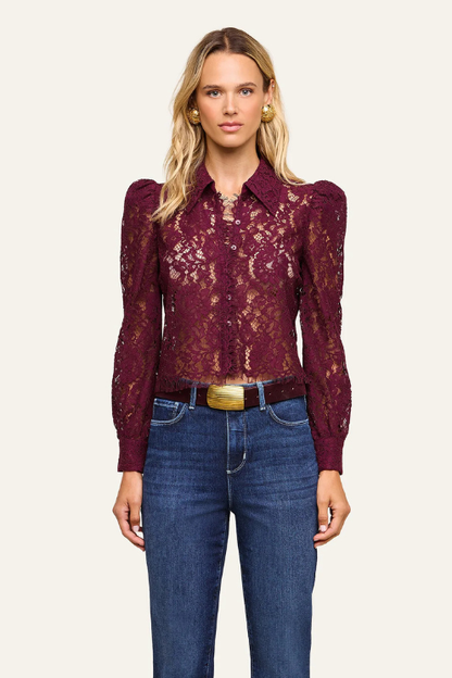 Anita Lace Blouse - Deep Sangria